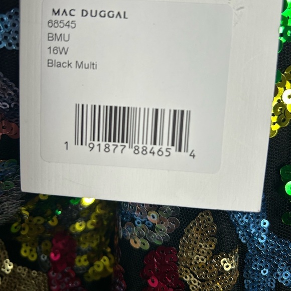 Mac Duggal 68545 NWT One Shoulder Floral Sequin Gown - Picture 6 of 7